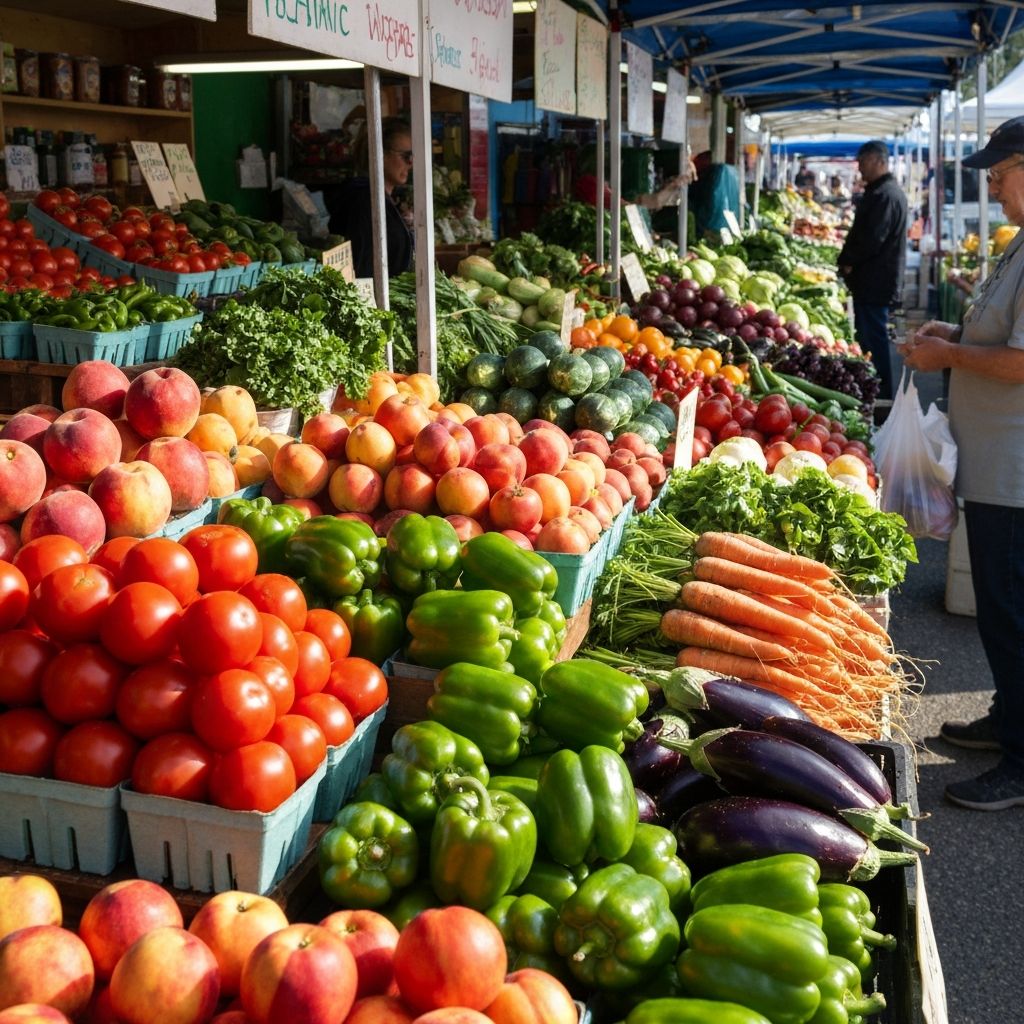 Fresh whole foods at market